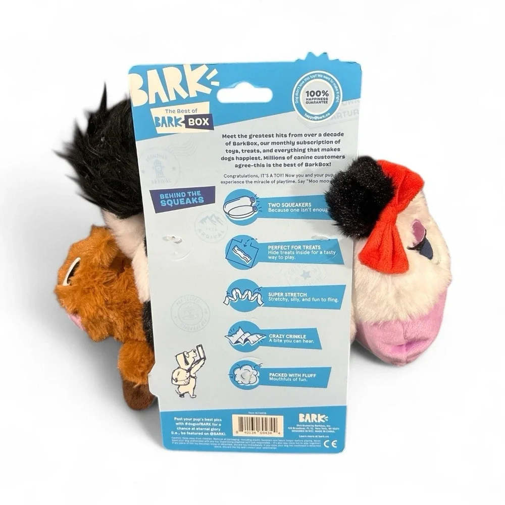 Bark Box Bertha the Cow Dog Toy Cow Giving Birth to Calf Extra Large NEW HTF